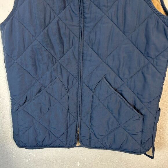 J Crew Mens Quilted Walker Vest XS Navy Blue Full Zip Insulated Outerwear - Picture 5 of 8